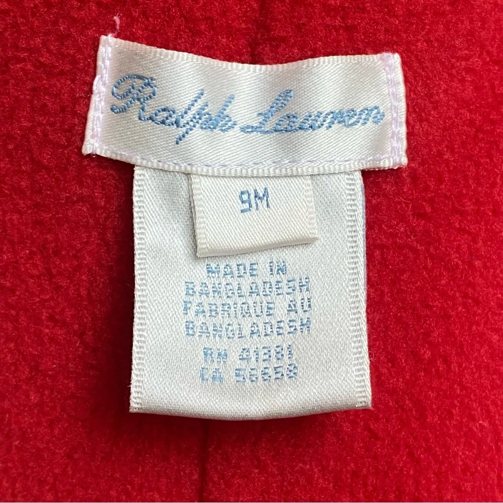 Ralph Lauren Baby Red Quilted‎ Hooded Bunting Snowsuit 9M